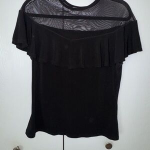 Chic Black Ruffle Blouse